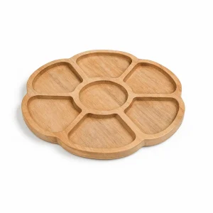 صينية مدورة مقسمة خشب